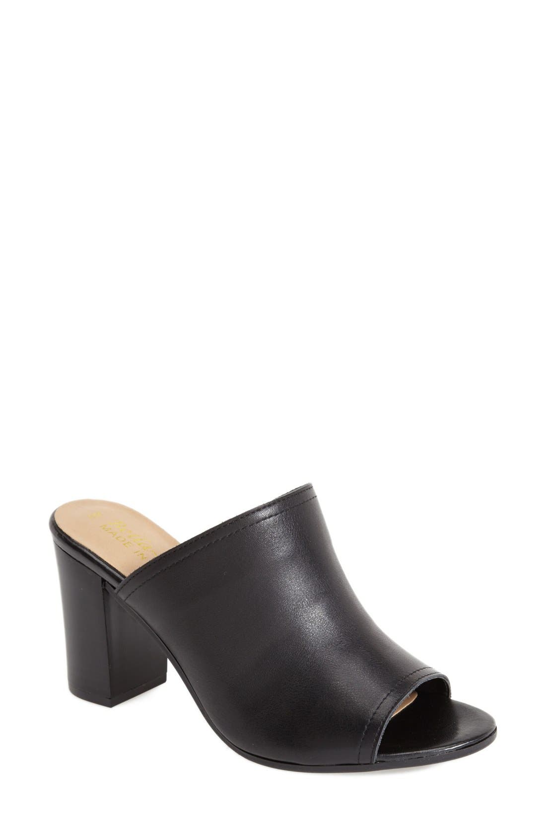 'Arno' Leather Mule, Main, color, BLACK