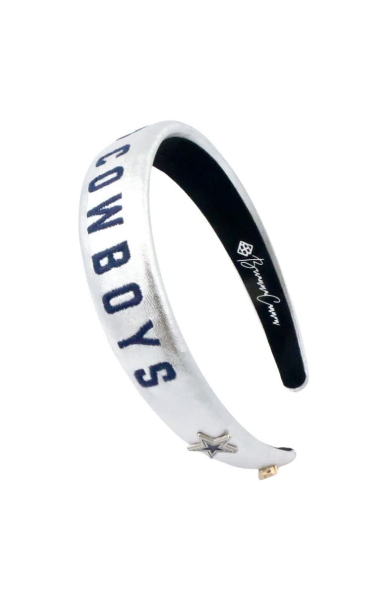 Brianna Cannon Dallas Cowboys Thin Embroidered Headband, Main, color, Silver