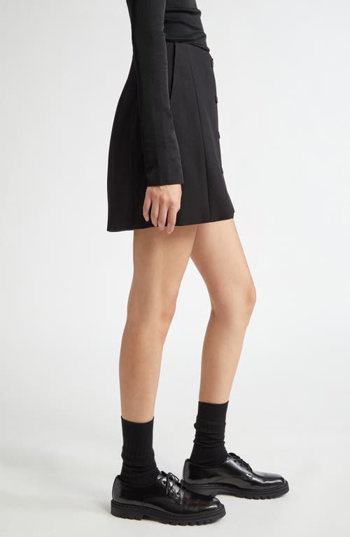 Eenk Button Wool Miniskirt In Black