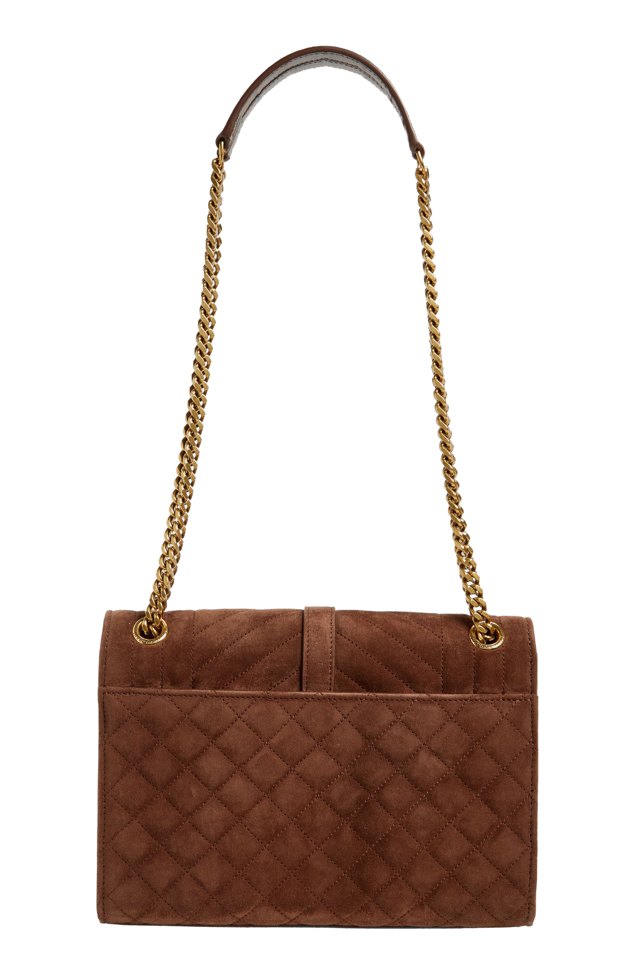 Saint Laurent Medium Envelope Suede Crossbody Bag, Alternate, color, 