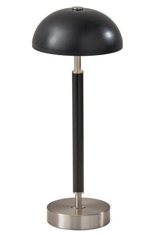 ADESSO LIGHTING Ronny Cordless LED Table Lamp in Black Wood /Brushed Steel 