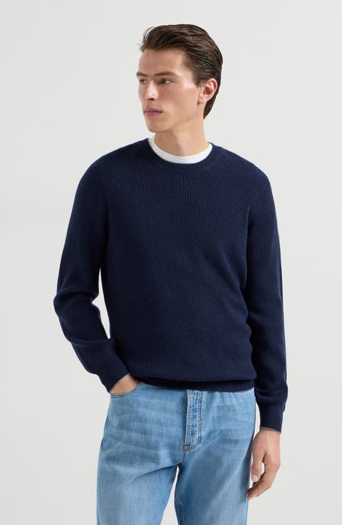 Cashmere English rib sweater