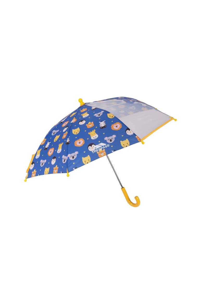 Childrens/kids Drizzle Animal Print Stick Umbrella, Alternate, color, Blue  Yellow