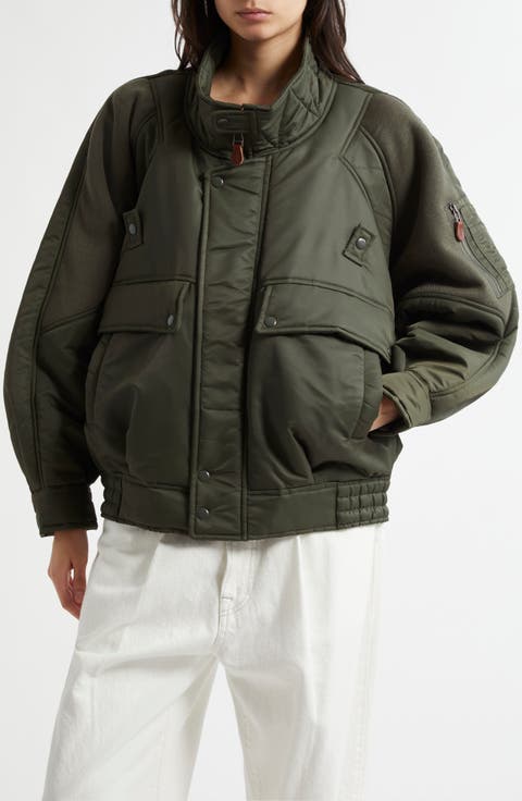 Ribbed Flight Bomber Jacket
