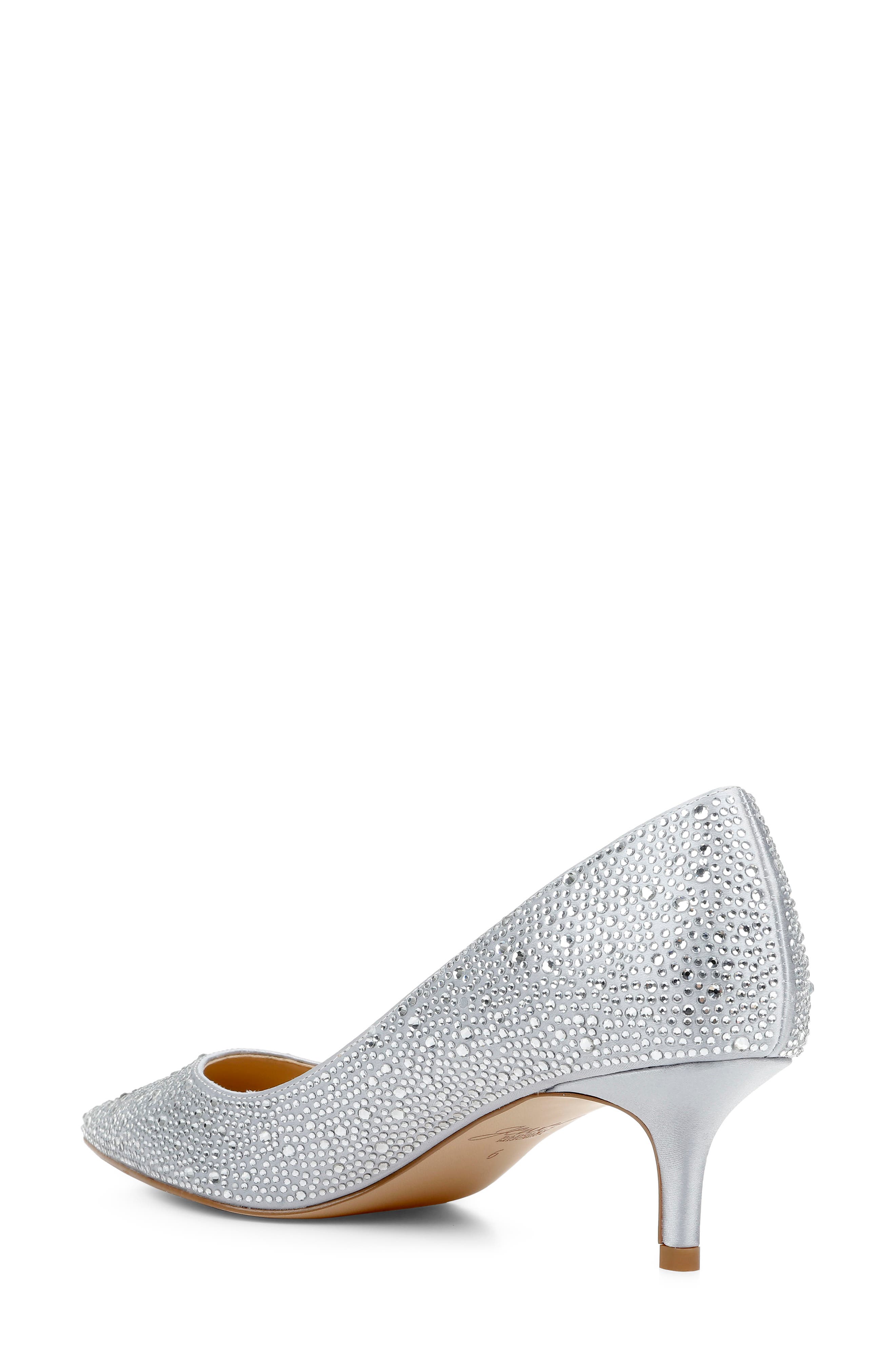 Frenchie Pointed Toe Pump, Alternate, color, SILVER SATIN