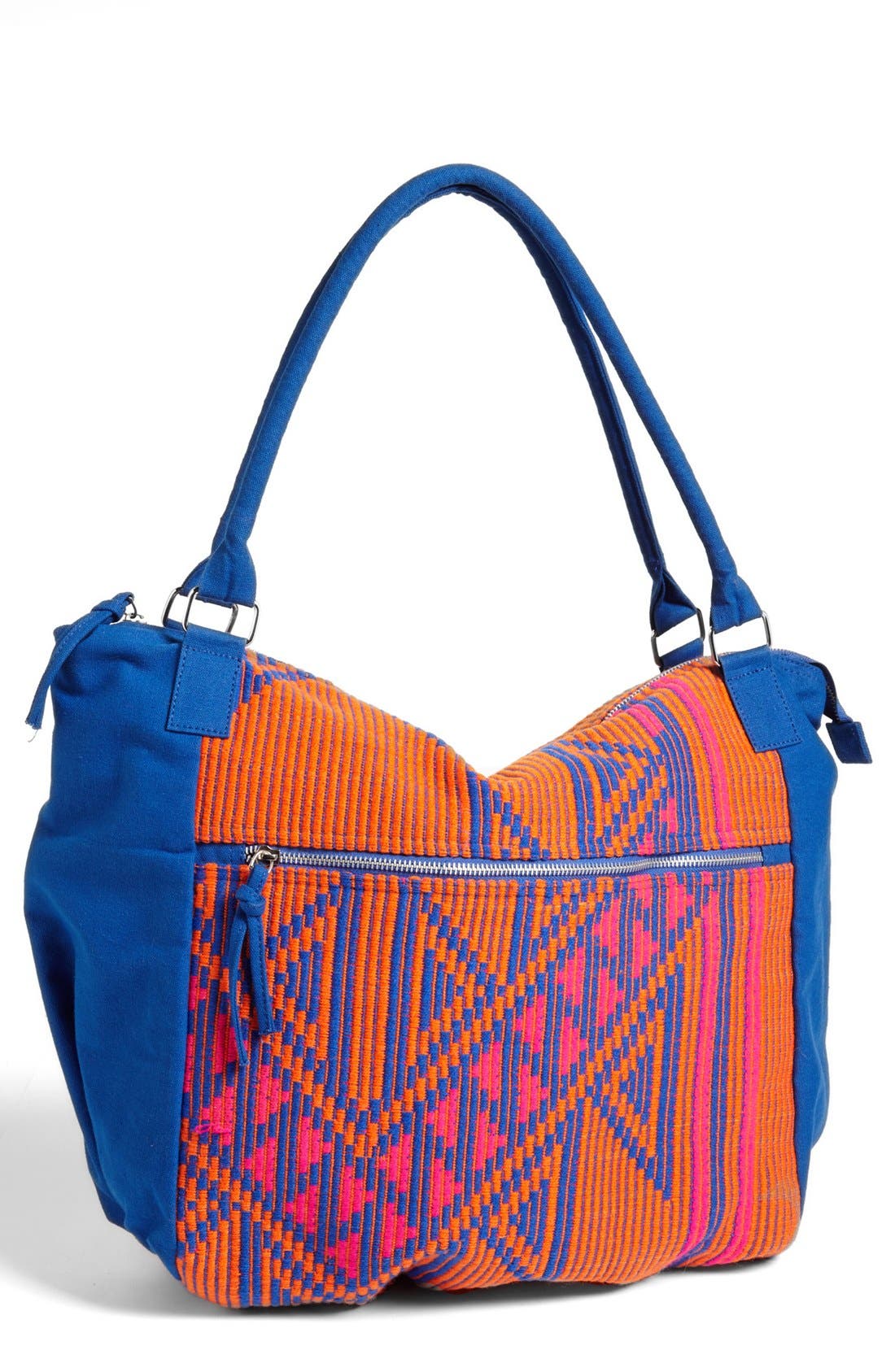 Embroidered Cotton Tote, Main, color, MULTI