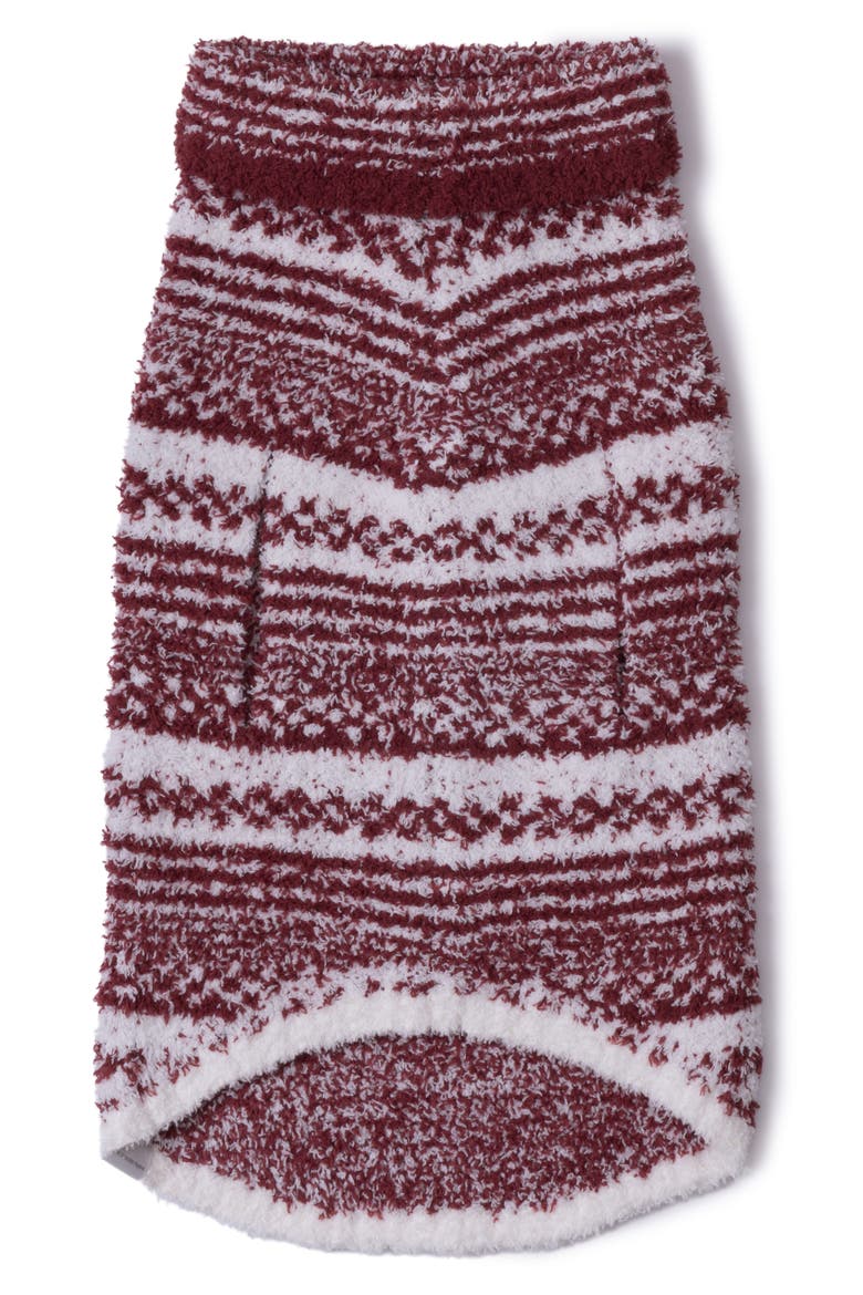 CozyChic® Checkered Stripe Pet Sweater, Alternate, color, CRIMSON-PEARL