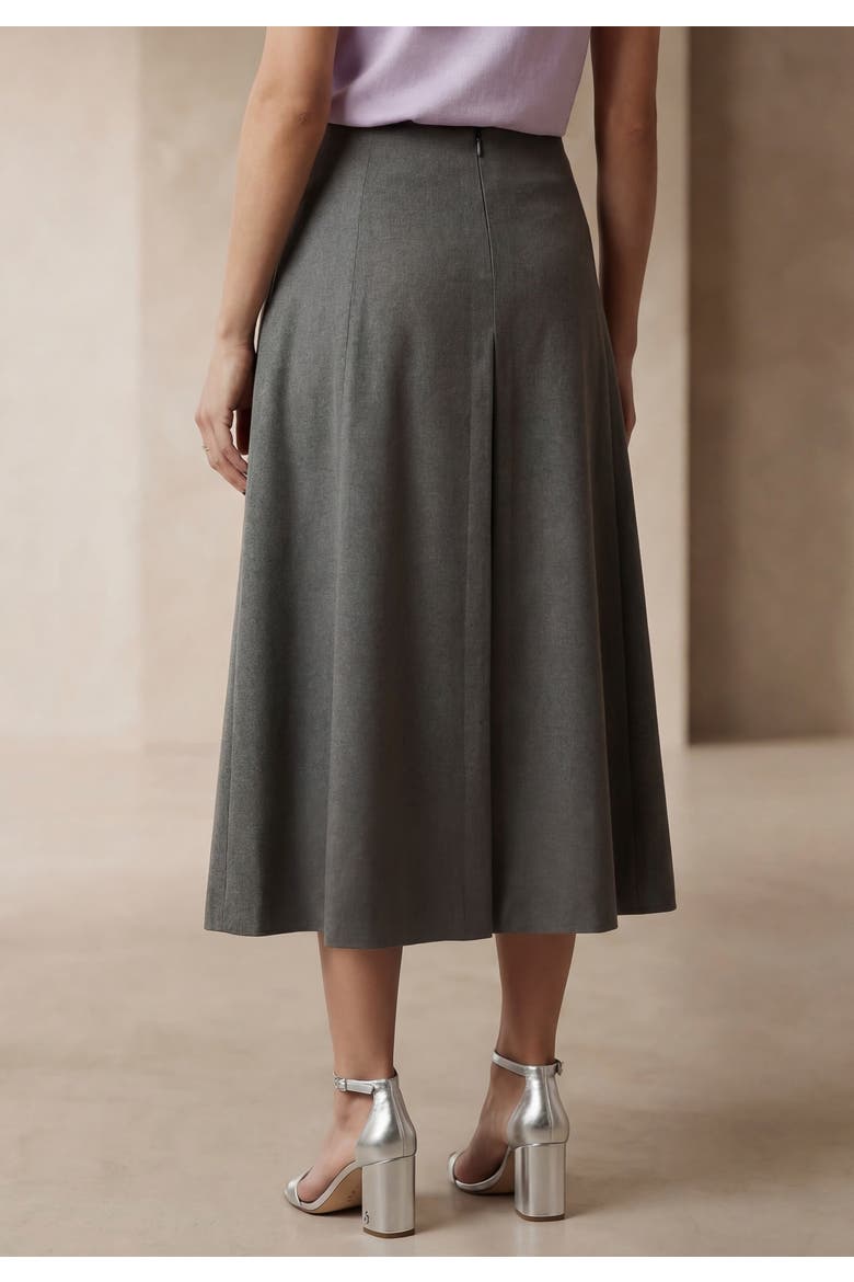 Pleated A Line Skirt, Alternate, color, CHARCOAL