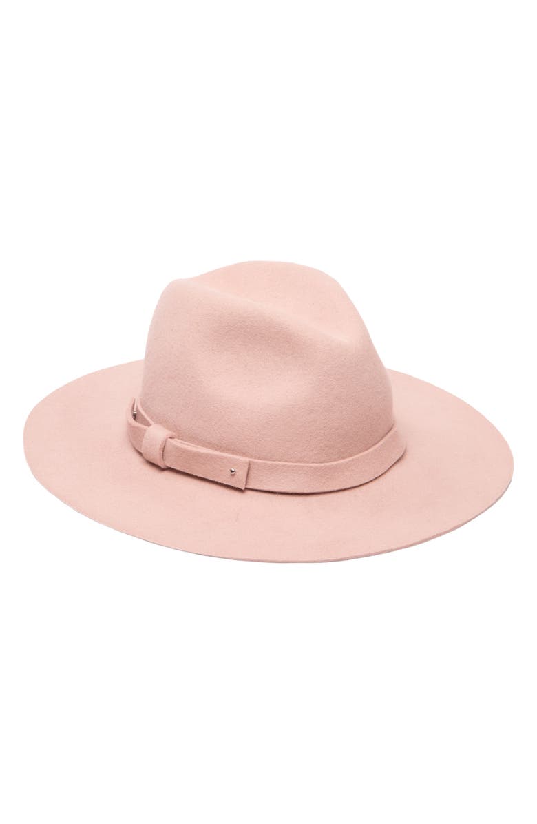 San Diego Hat Packable Wool Felt Fedora Hat, Main, color, Blush