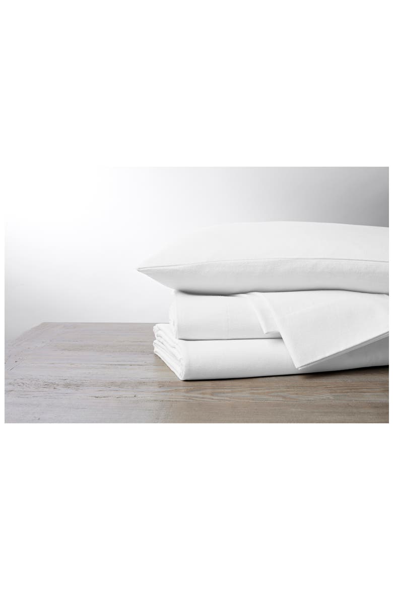 Cloud Set of 2 Brushed Organic Cotton Flannel Pillowcases, Main, color, ALPINE WHITE