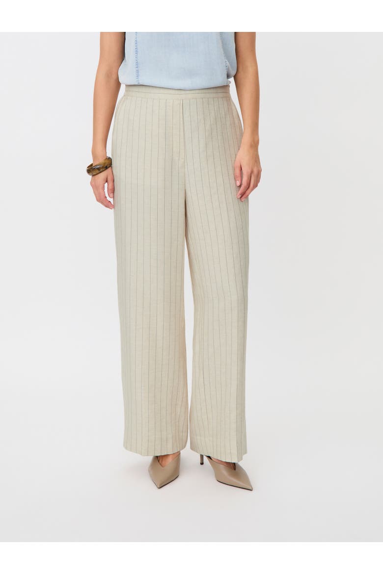 Mapippie Linen-Blend Pinstripe Trousers, Main, color, Fog