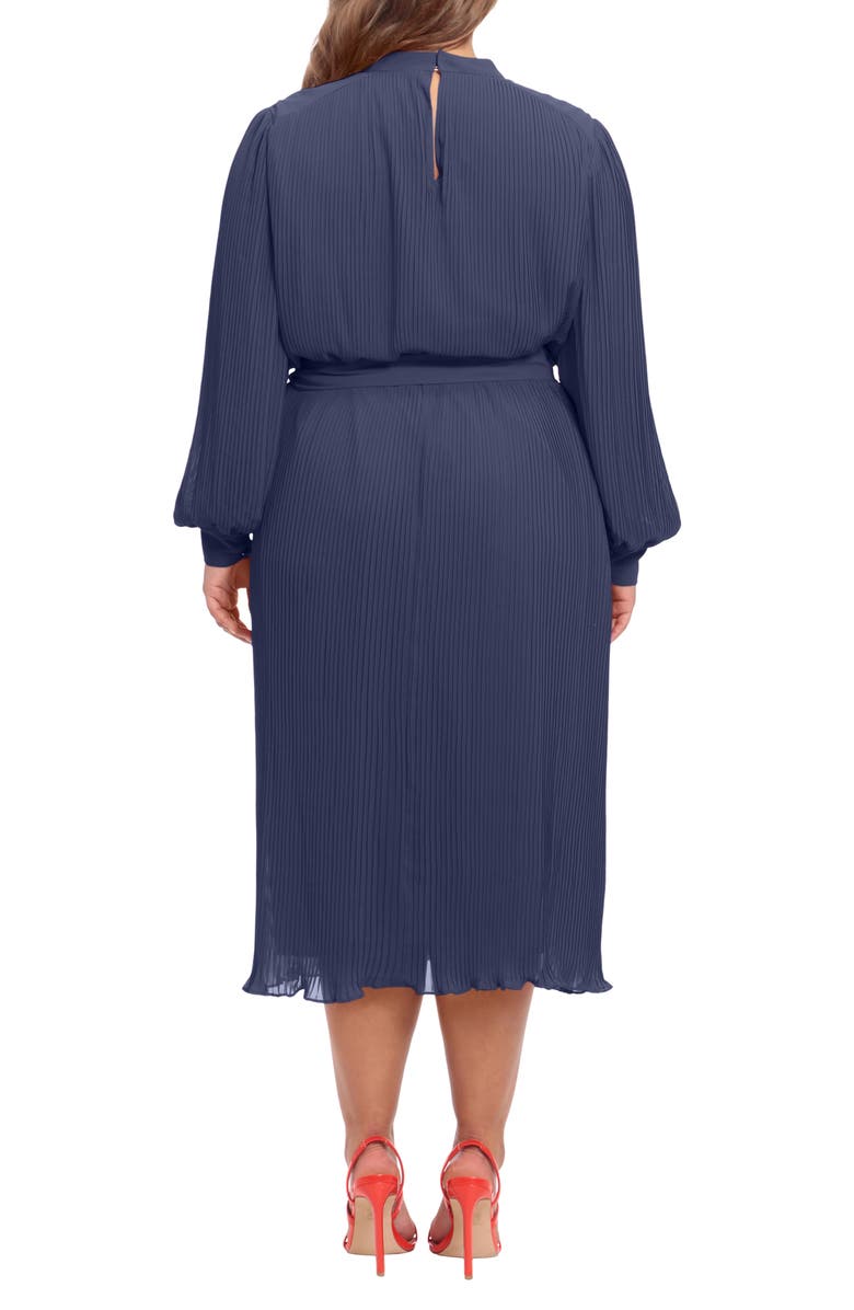 Maggy London Belted Pleated Midi Dress, Alternate, color,