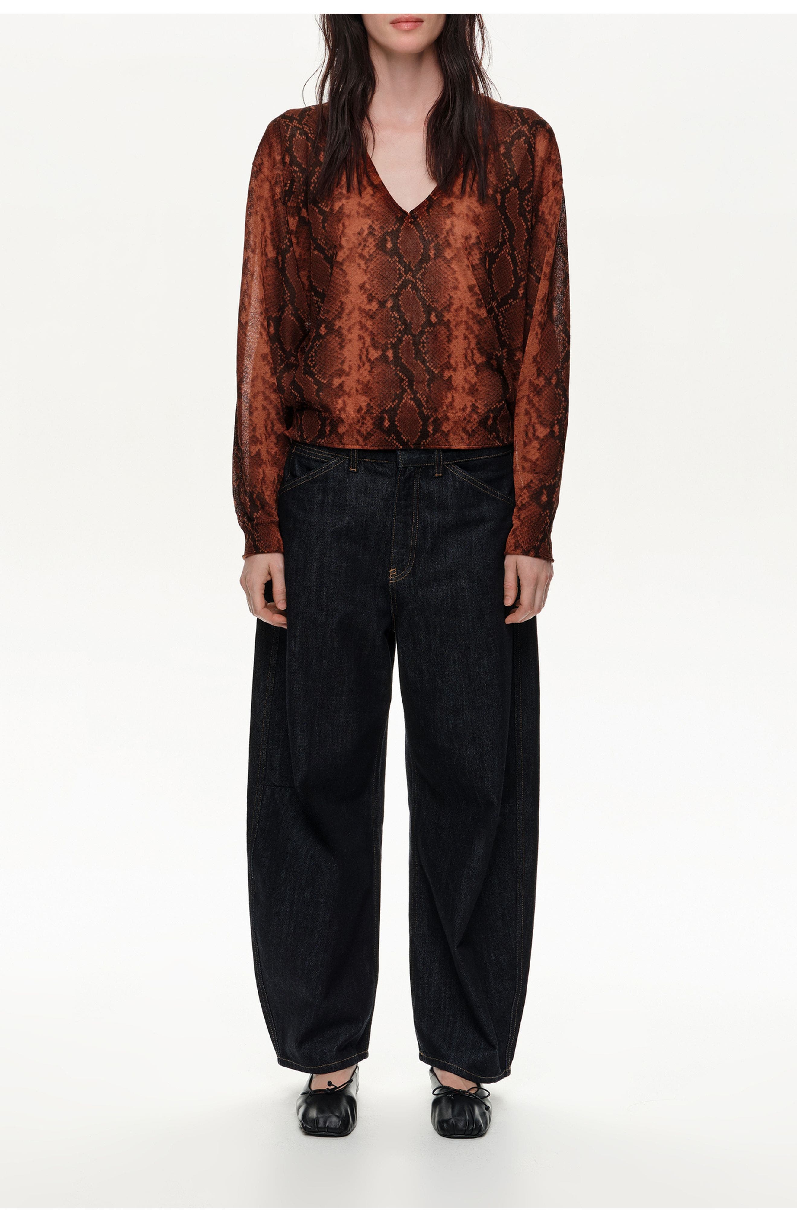 Serpent Text BIMBA Y LOLA Snake V-neck Sweater (Women) | Nordstrom