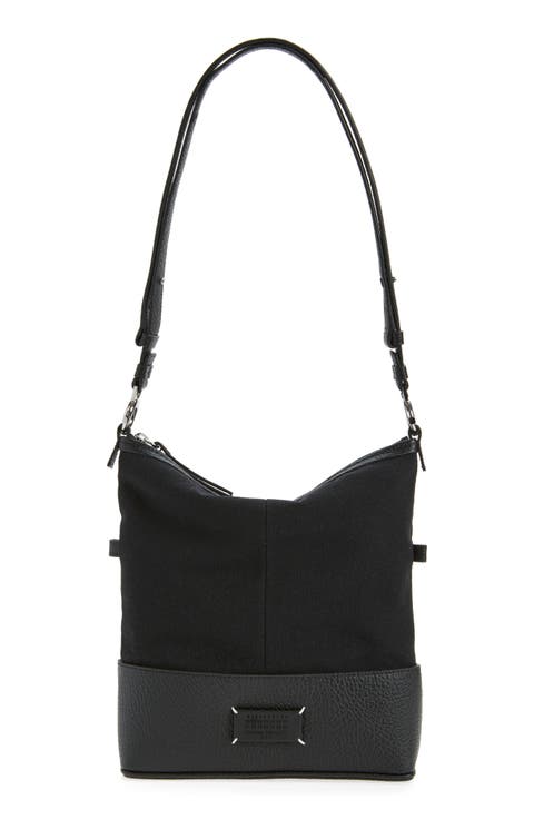 Small 5AC Canvas & Leather Hobo Bag