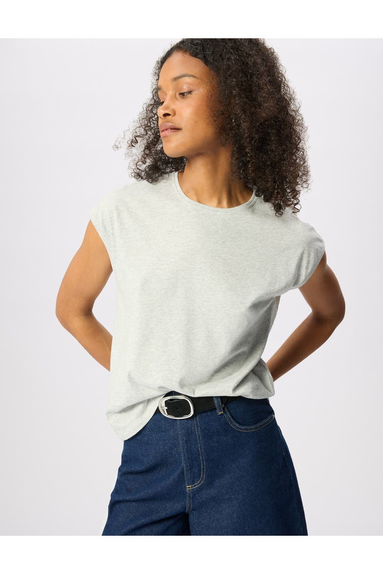 Cap Sleeve Relaxed Fit T-Shirt, Main, color, Grey Marl