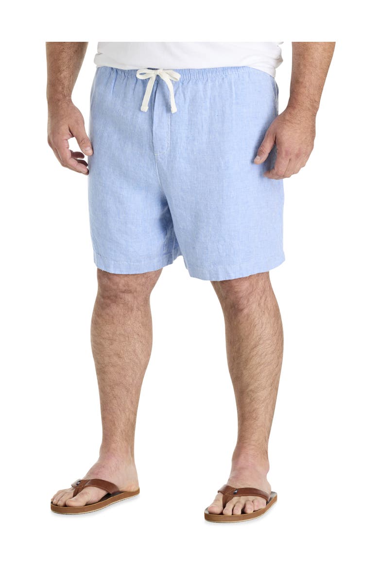 vineyard vines Big & Tall Surfside Pull-On Linen Shorts, Main, color, Club Blue
