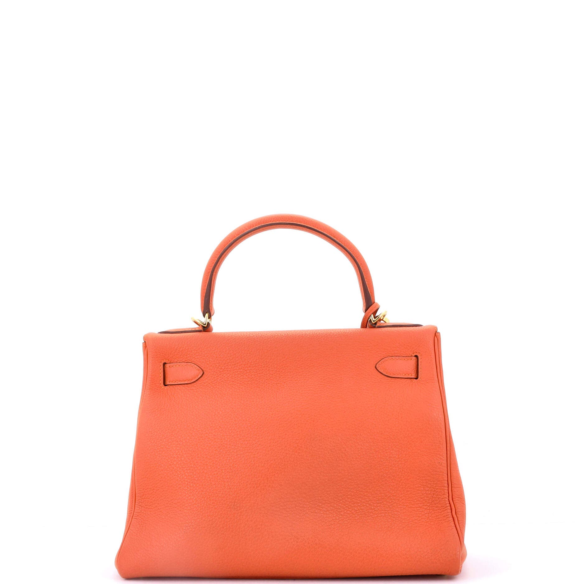 Pre-Owned Hermes Kelly Handbag Orange Togo with Gold Hardware 28, Alternate, color, Feu