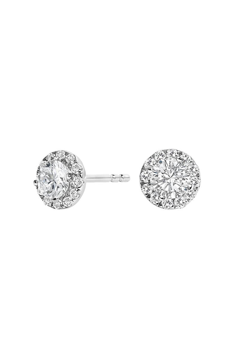 Haus of Brilliance 14K White Gold 1/2 Ct Lab-Grown Diamond Halo Stud Earring, Alternate, color, White