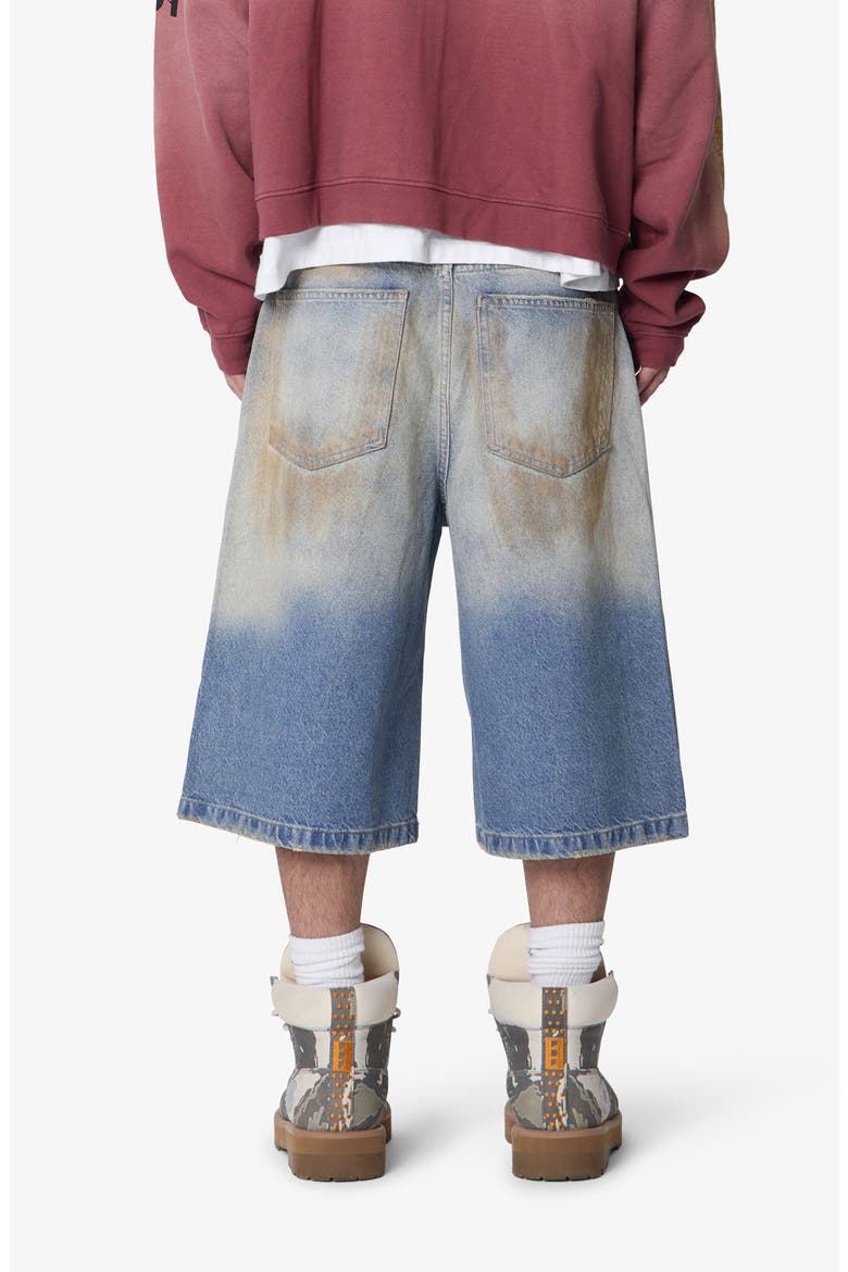 Ultra Baggy Dirty Denim Shorts, Alternate, color, WASHED BLUE