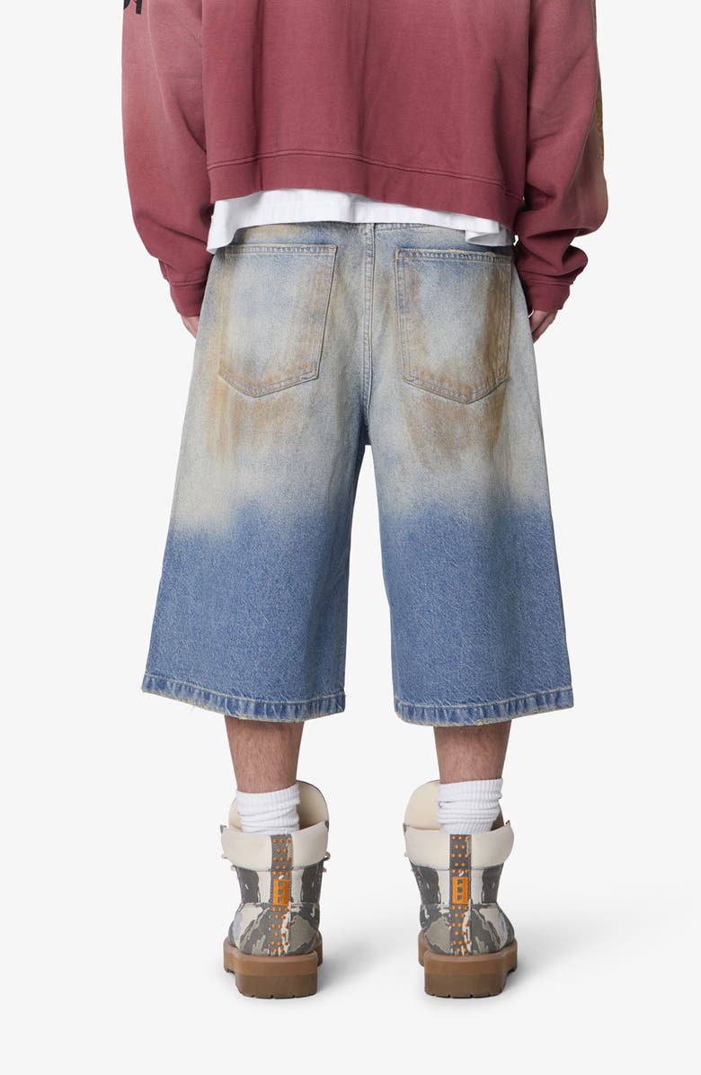 mnml Ultra Baggy Dirty Denim Shorts, Alternate, color,