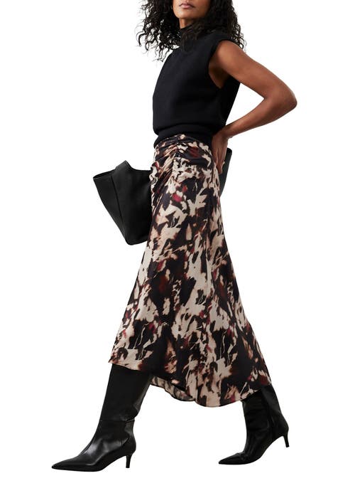 Mint Velvet Abstract Print Midi Skirt In Multi