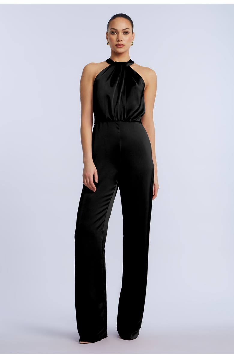 BCBGMAXAZRIA Pleated Halter Jumpsuit, Main, color,