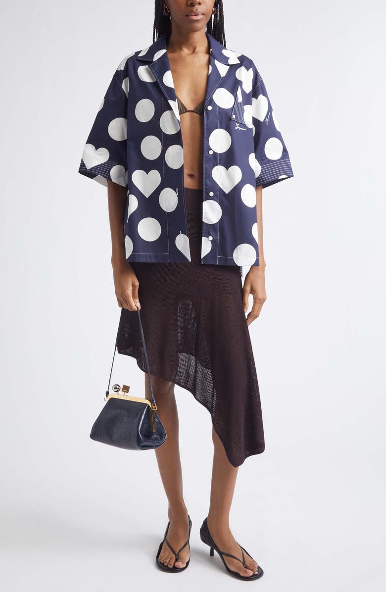Jacquemus The Voile Asymmetric Draped Skirt, Alternate, color, Dark Brown