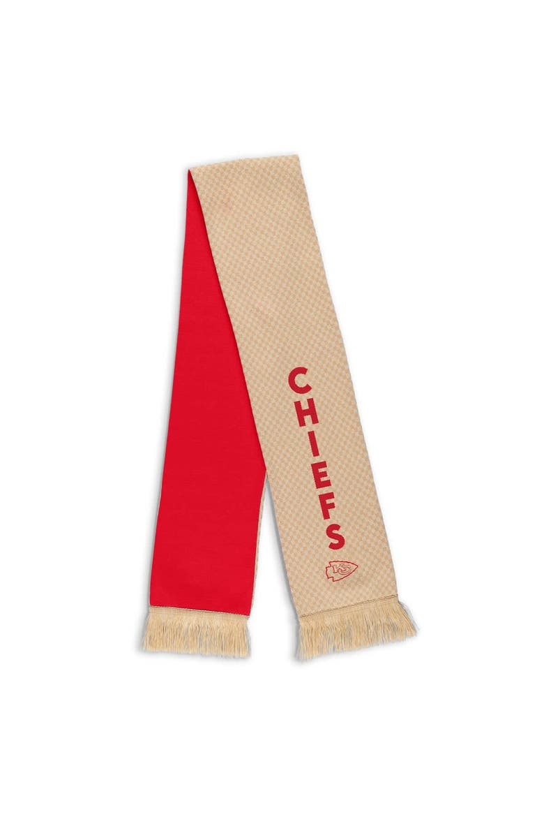 Women's WEAR by Erin Andrews Kansas City Chiefs Tonal Microcheck Scarf & Glove Set, Alternate, color, Tan