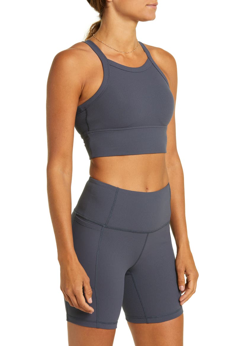 Live In Rib Longline Bra, Alternate, color, NAVY INDIA INK