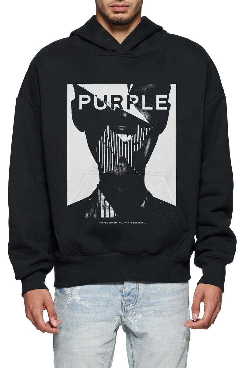 PURPLE BRAND Oversize Heavyweight Fleece Graphic Hoodie, Main, color,