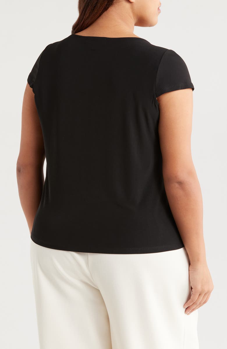 KASPER Cap Sleeve Cowl Neck Top, Alternate, color, Black