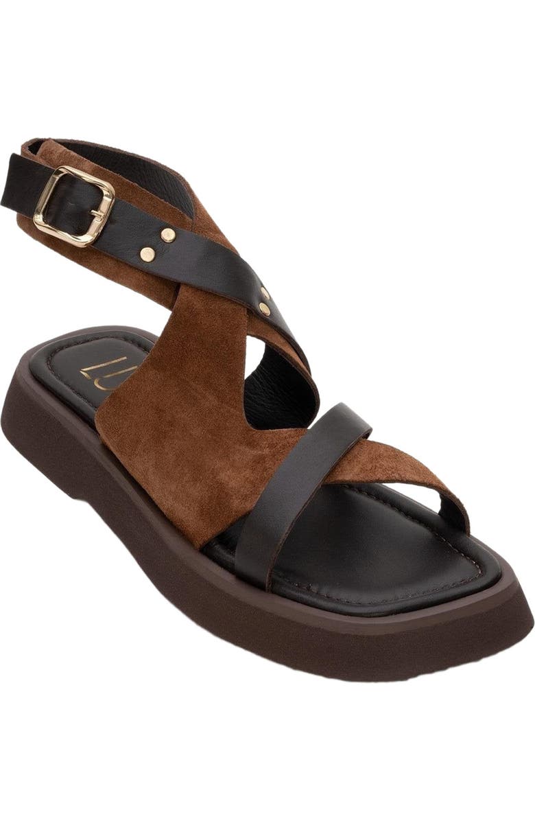 Forever & Always Shoes Minnea Suede Leather Sandal, Main, color, Brown Suede Leather
