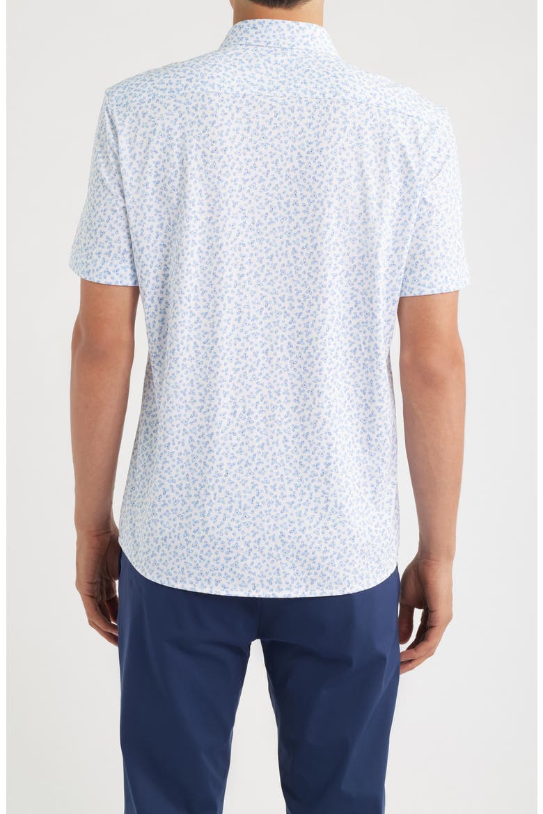 Roan Print Button-Up Cotton Blend Shirt, Alternate, color, LIGHT/ PASTEL BLUE