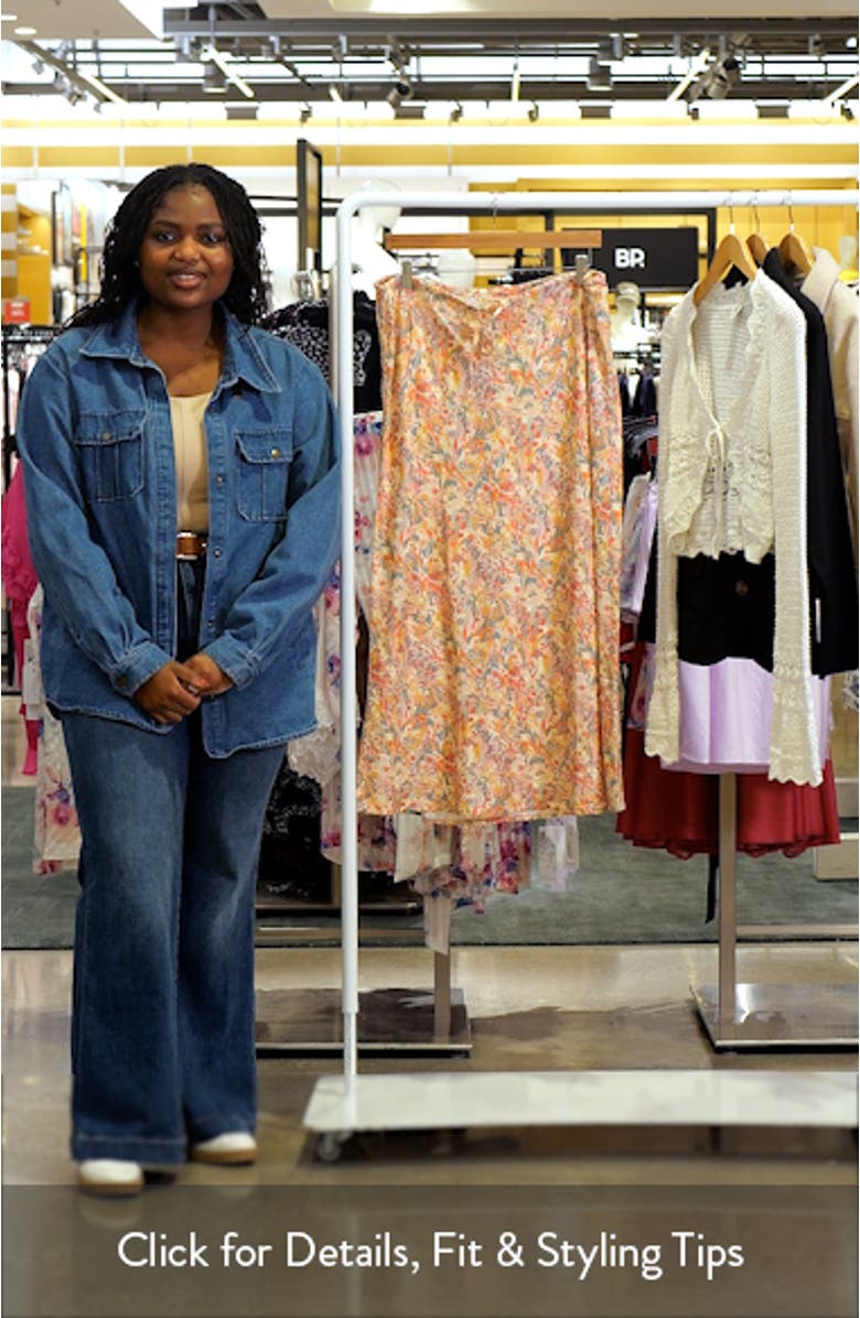 Avery Floral Drawstring Midi Skirt, sales video thumbnail