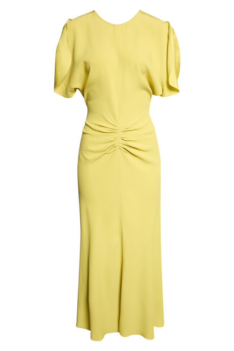 Bela Ruched Midi Dress, Alternate, color, CHARTREUSE
