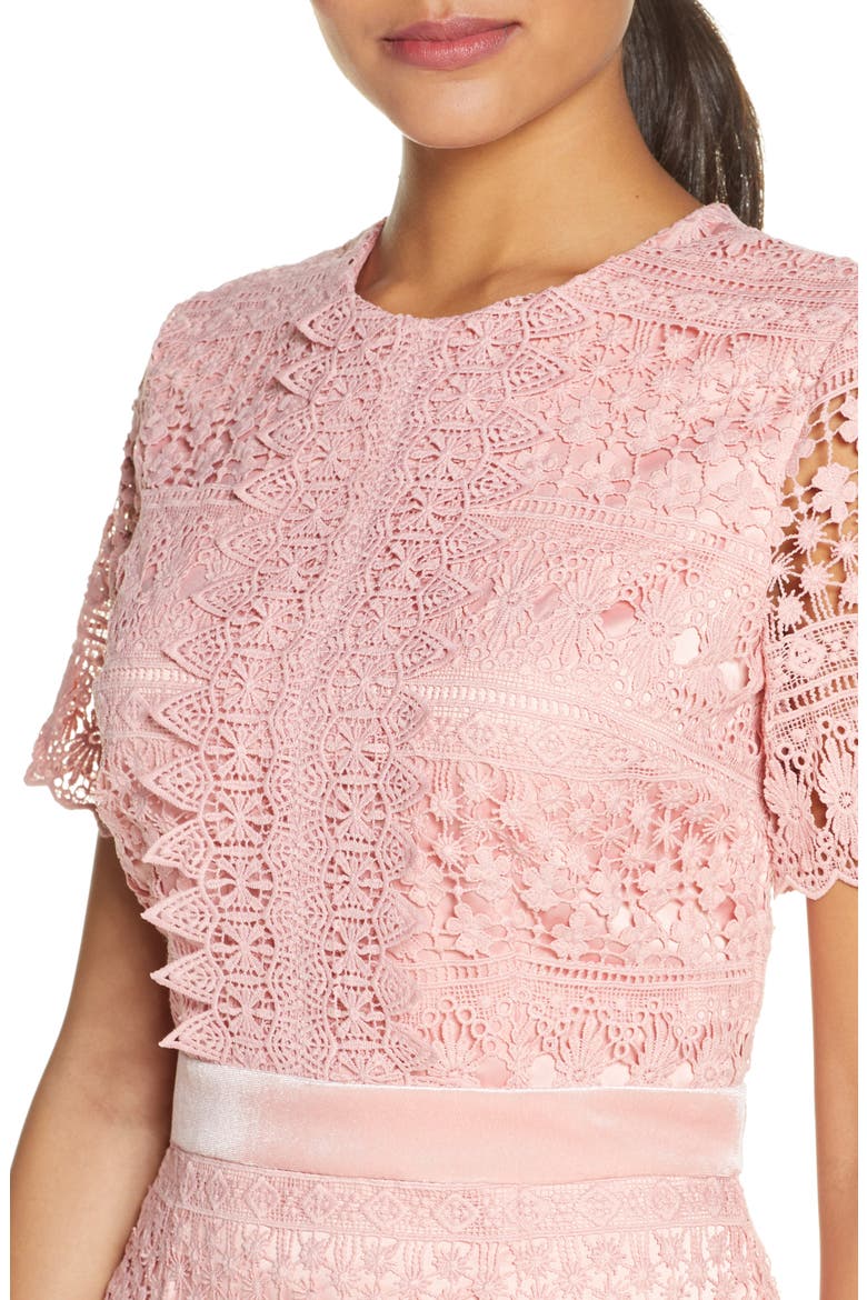 Lace Dress, Alternate, color, PINK BRIDE