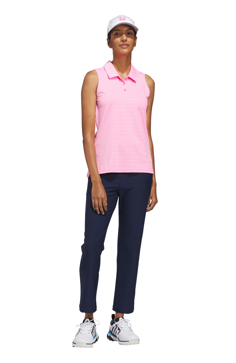 adidas Performance Sleeveless Jacquard Polo, Alternate, color, Lucid Pink