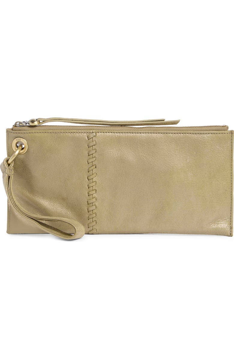 HOBO Vida Leather Wristlet, Main, color, Burnished Sage
