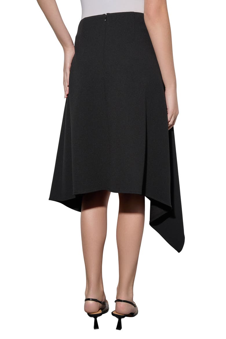 Deco Crepe Asymmetric Skirt, Alternate, color, BLACK