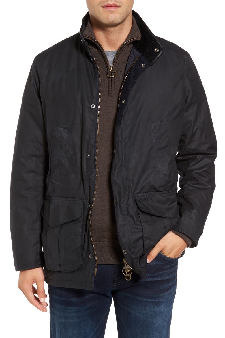 Hereford Waxed Cotton Jacket, Main, color, NAVY