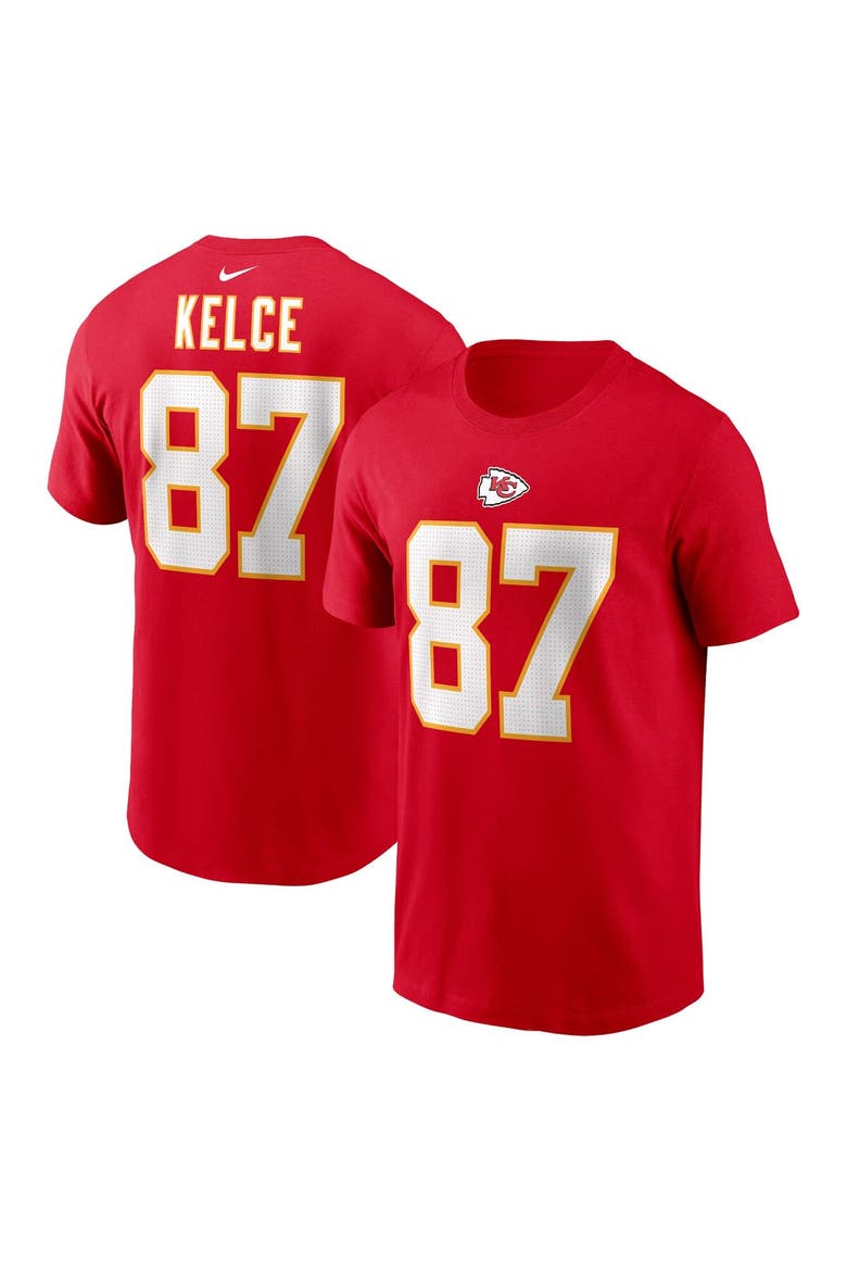 Men's Nike Travis Kelce Red Kansas City Chiefs Player Name & Number T-Shirt, Main, color, Red