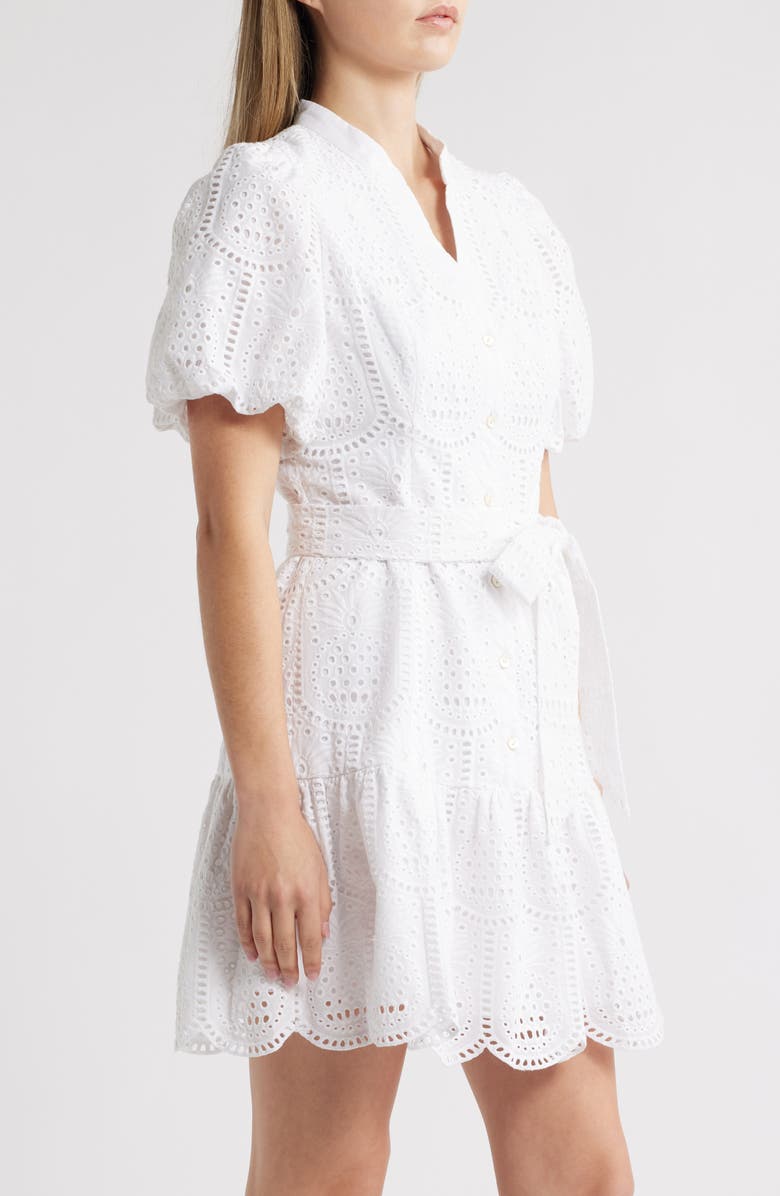 Lilly Pulitzer<sup>®</sup> Xylia Tie Belt Cotton Minidress, Alternate, color, Resort White Pineapple Tile