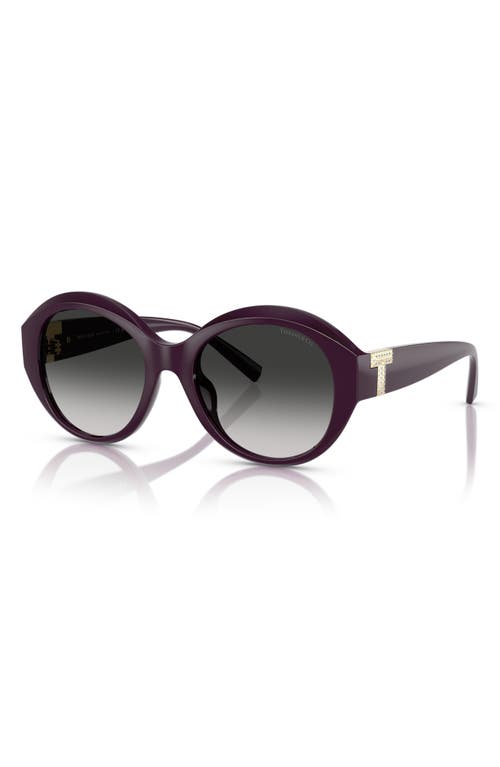Tiffany & Co . 53mm Gradient Round Sunglasses In Burgundy/grey