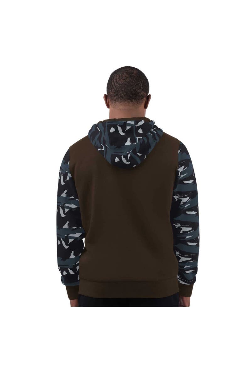 Men's Starter Brown Cleveland Browns Thursday Night Gridiron Vintage Logo Full-Zip Hoodie, Alternate, color, Brown