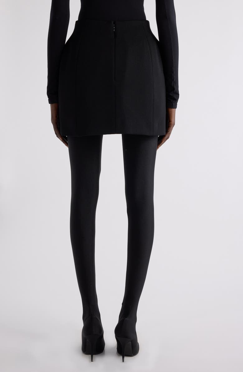 Balenciaga Hourglass Wool Gabardine Miniskirt, Alternate, color, 