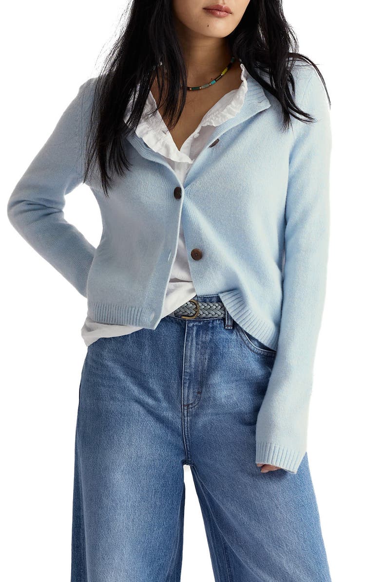 Seasalt Cornwall Tern Tide Merino Wool Blend Cardigan, Main, color, Knit Melange Ice Blue