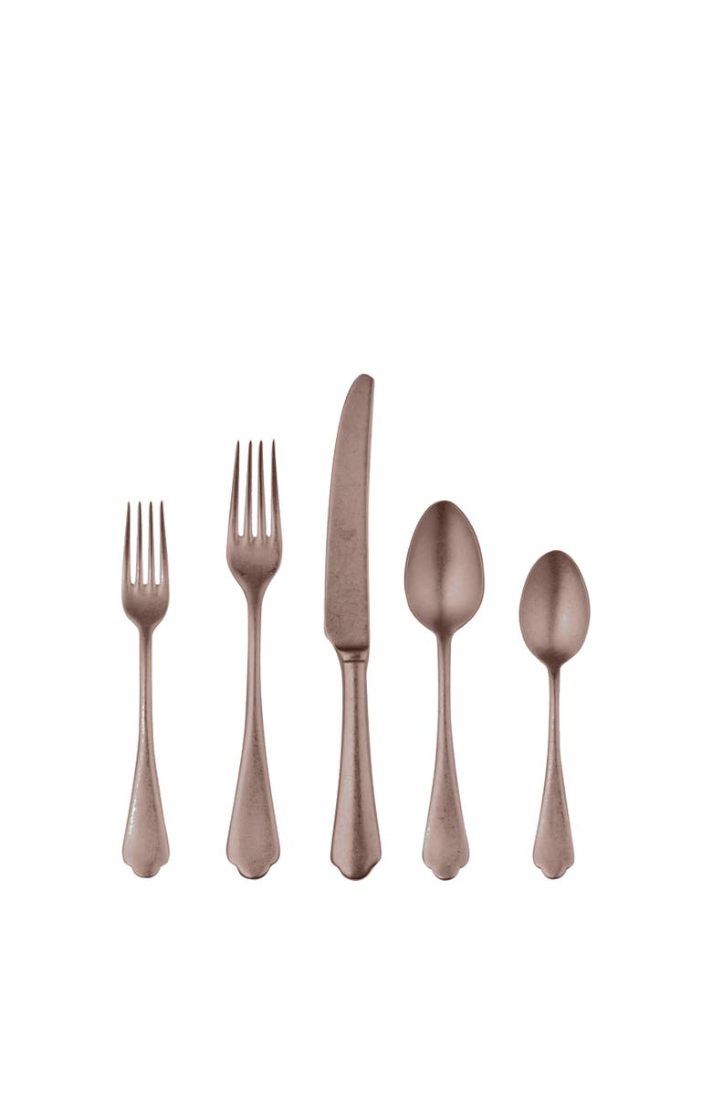 Mepra Dolce Vita Flatware Set - 5 Pieces, Main, color, Pewter Bronze