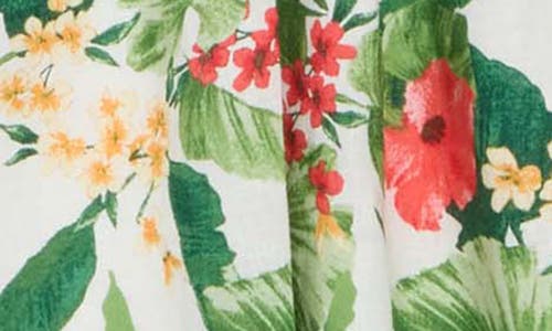 Wayf Shirred Linen Blend Minidress