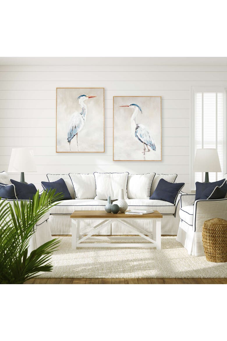 Heron Pair Hand-Embellished Giclees Set Of 2, Alternate, color, Blue