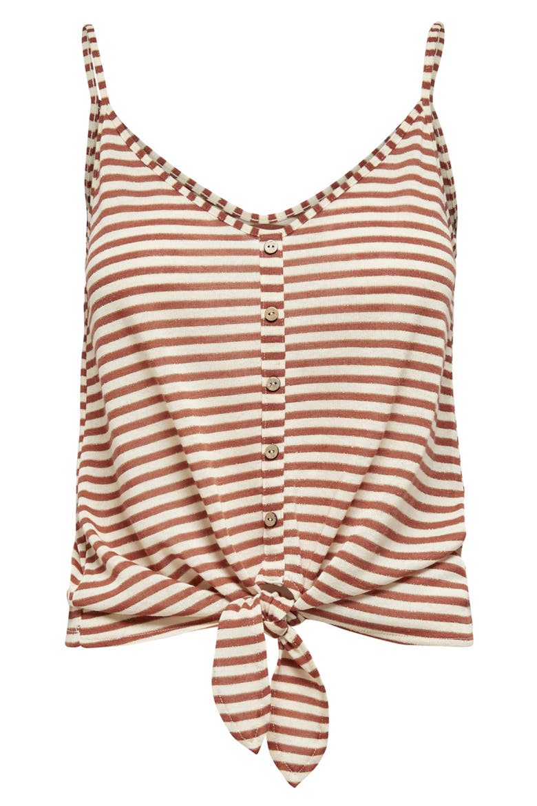 Cannes Tie Front Tank Top, Alternate, color, HOT SAUCE